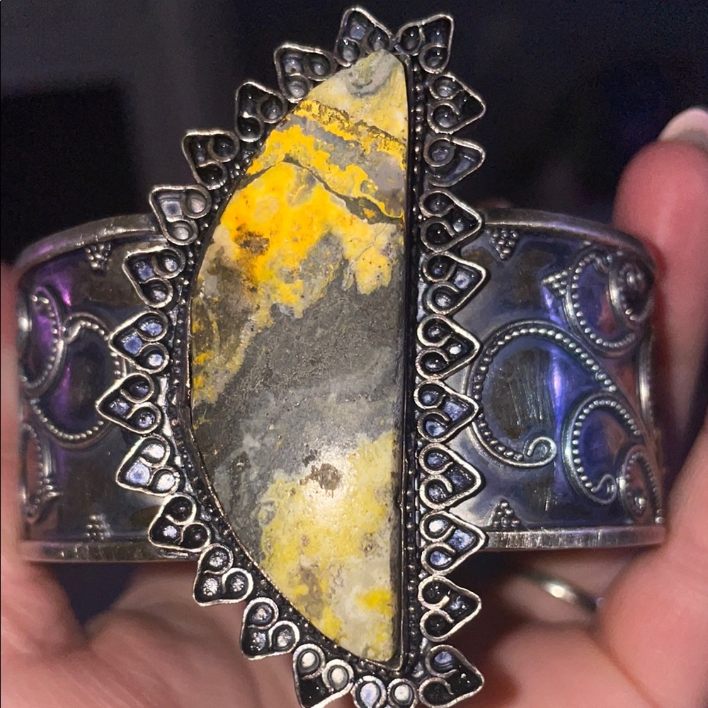Bumble Bee Jasper Cuff Bracelet - image 1